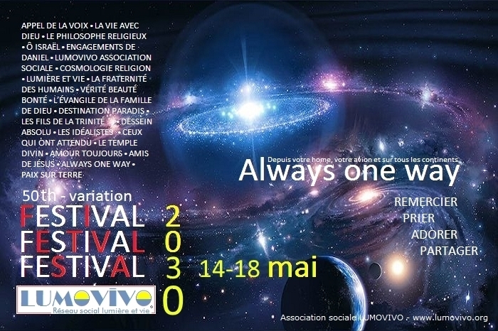 Festival LUMOVIVO – célébration ascension Jésus 2030